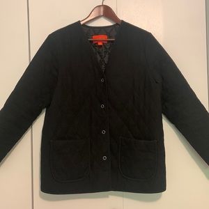 Black Cotton Quilted chore Jacket